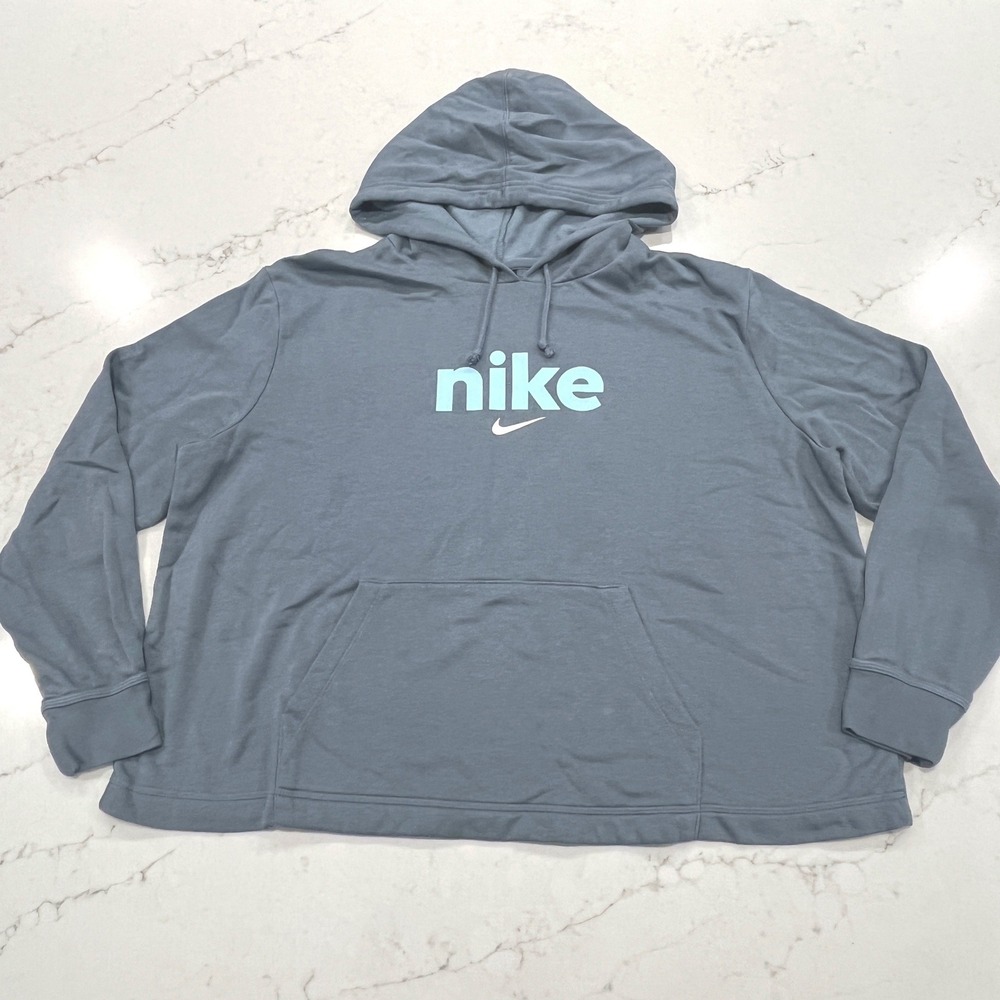 Nike Boxy Hoodie Womens 1X‎ Light Teal Athletic Active Graphic Athleisure Casual